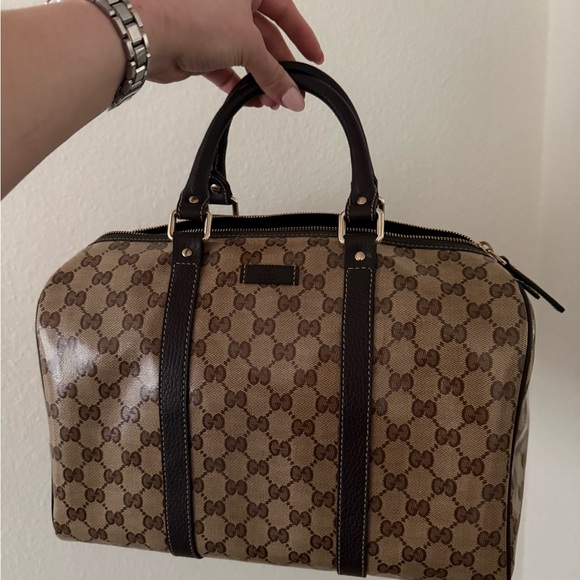Gucci Handbags - Gucci Beige & Brown Monogram Boston handbag